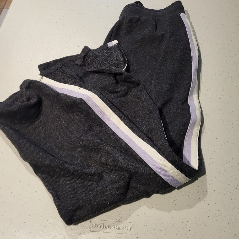 Aerie Joggers Dark Grey with White Stripes, Small